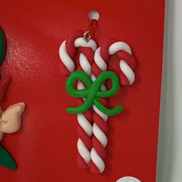 5 pc lot Christmas tree ornaments decorations, elf, candy canes, balls, new - Picture 6 of 16